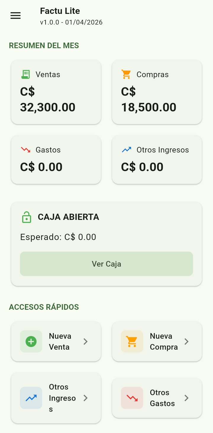 Factu Lite app screenshot